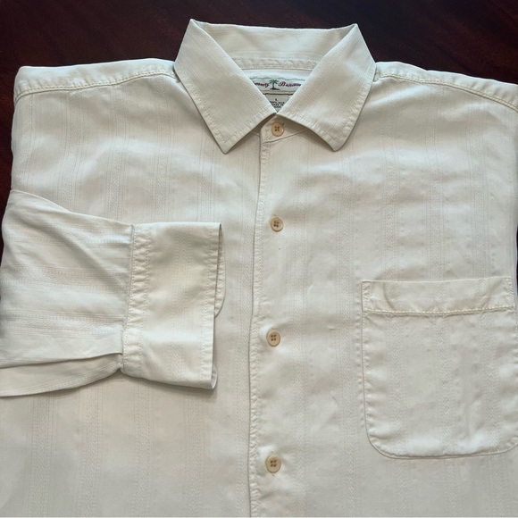 Tommy Bahama SILK Creamy Yellow shirt - Picture 1 of 4